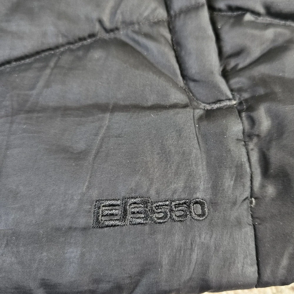 Womens Y2K Eddie Bauer EB550 Goose Down Vest Sz S Black Puffer Sleeveless Jacket